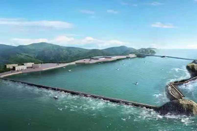 Omkrets 400m offshore storskaligt ekologiskt stängsel med pålar (Blue Diamond nr 1, Shandong Laizhou-bukten)