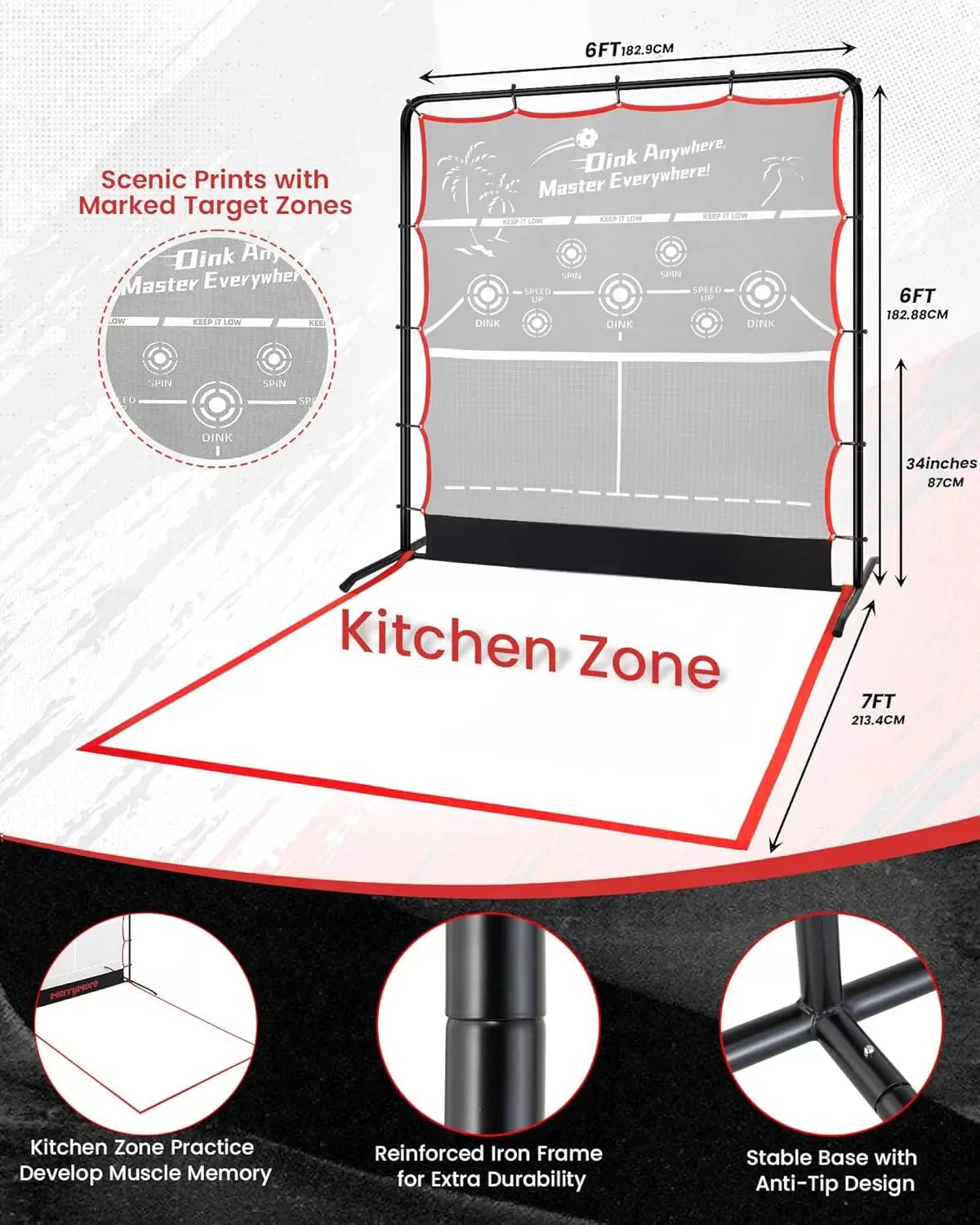 6*6ft 2-i-1 st&aring;lr&ouml;rspickleball &Iota;&Iota;