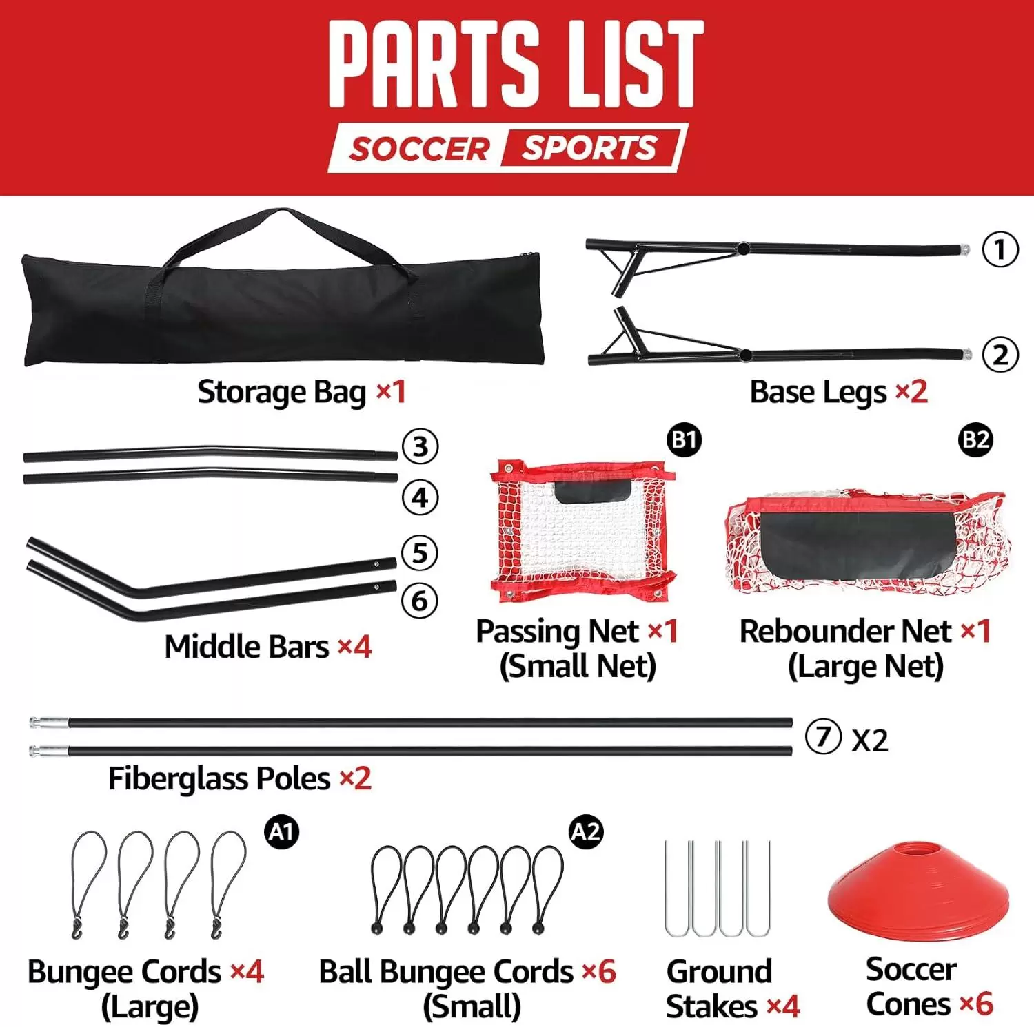 Dubbelsidigt fotbollsn&auml;t f&ouml;r h&ouml;ga och l&aring;ga returer