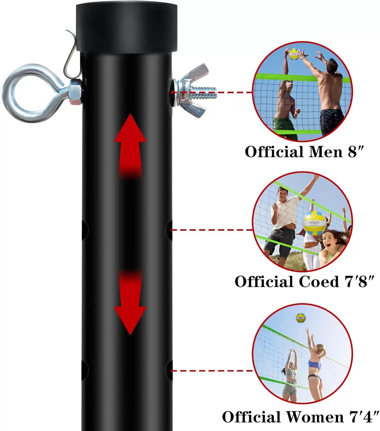 Multifunktionellt volleybolltr&auml;ningsn&auml;t med justerbar l&auml;ngd