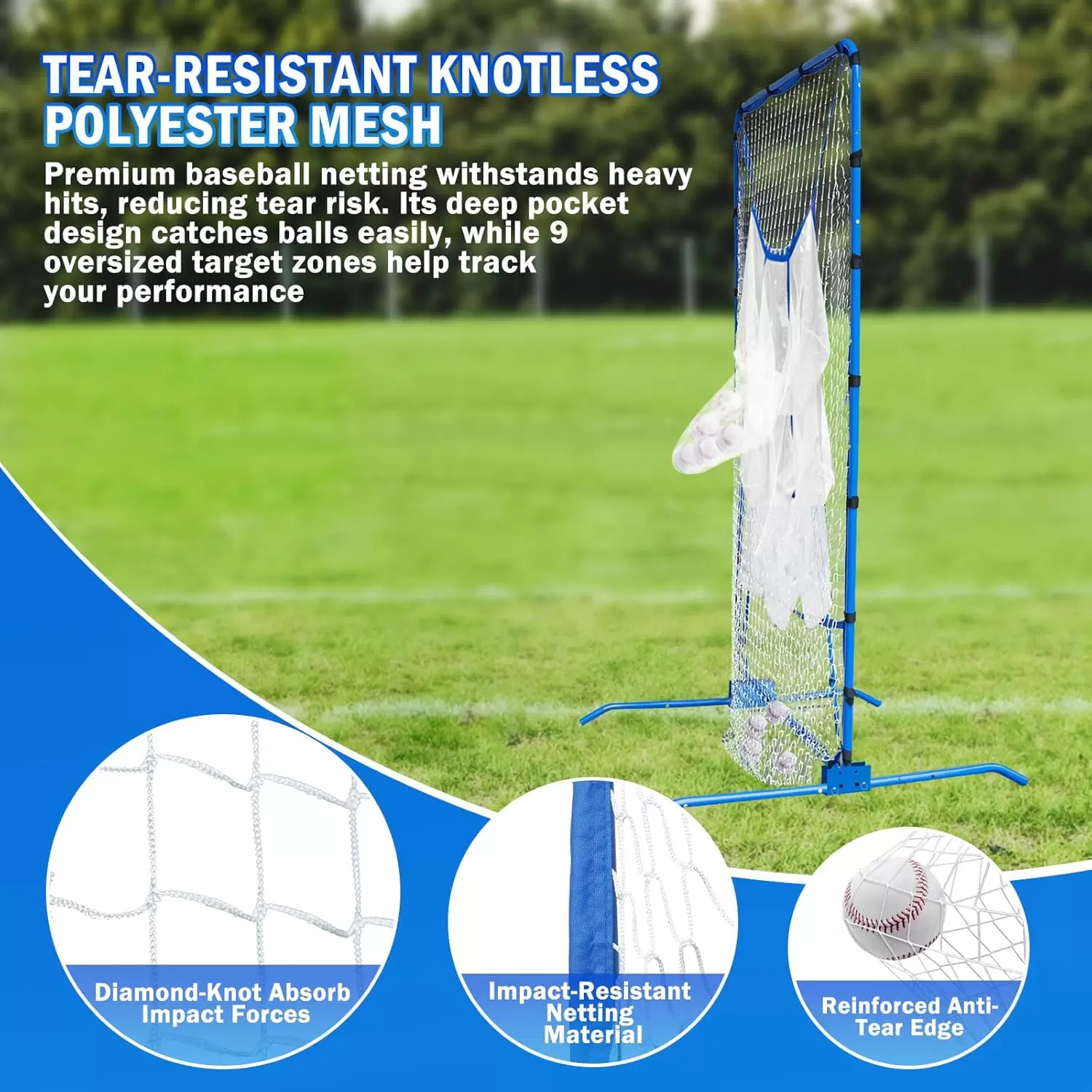 Baseboll- och softbollsn&auml;t med 9 h&aring;l