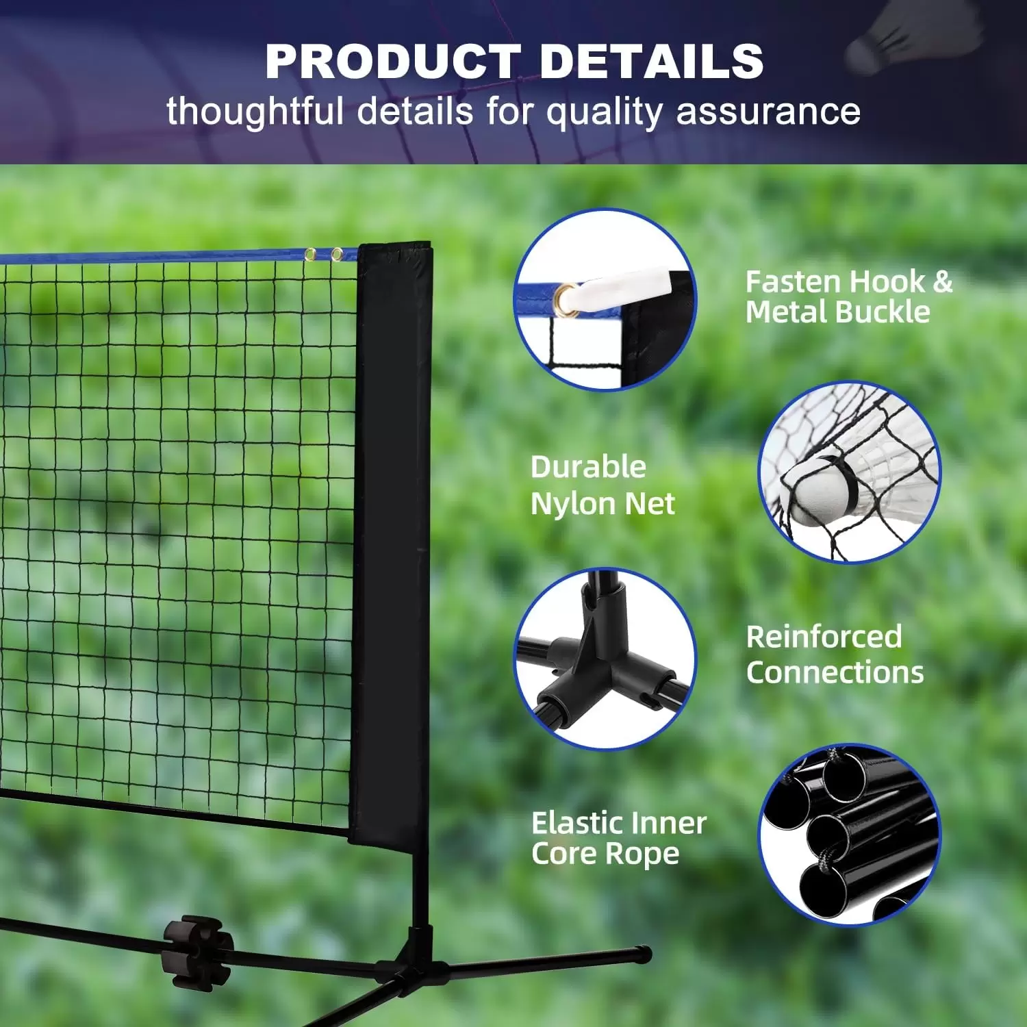 2-1 Hopf&auml;llbart och portabelt tr&auml;ningsn&auml;t f&ouml;r badminton och pickleball