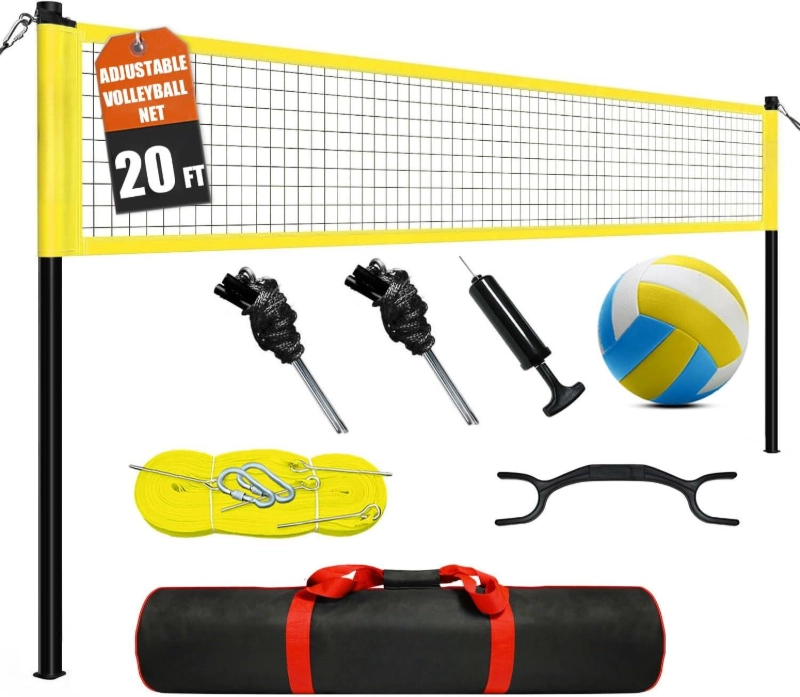 Multifunktionellt volleybolltr&auml;ningsn&auml;t med justerbar l&auml;ngd